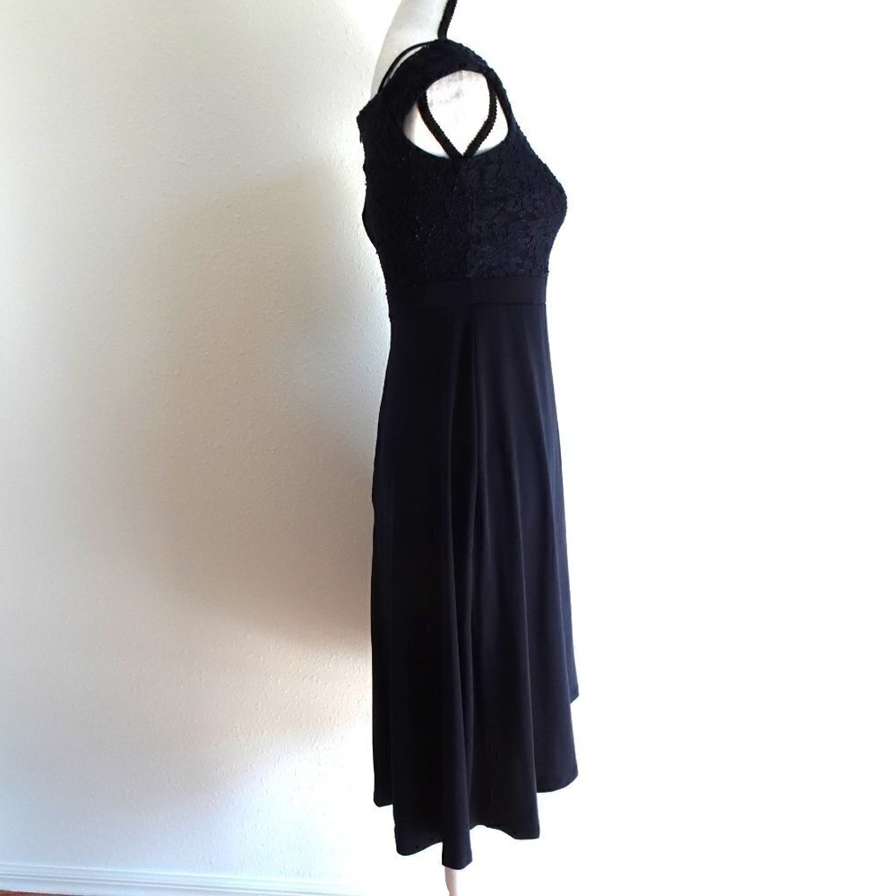Alexa B Cocktail Dress Women's Size 6 Blue Lace Top Faux Wrap - Picture 6 of 12